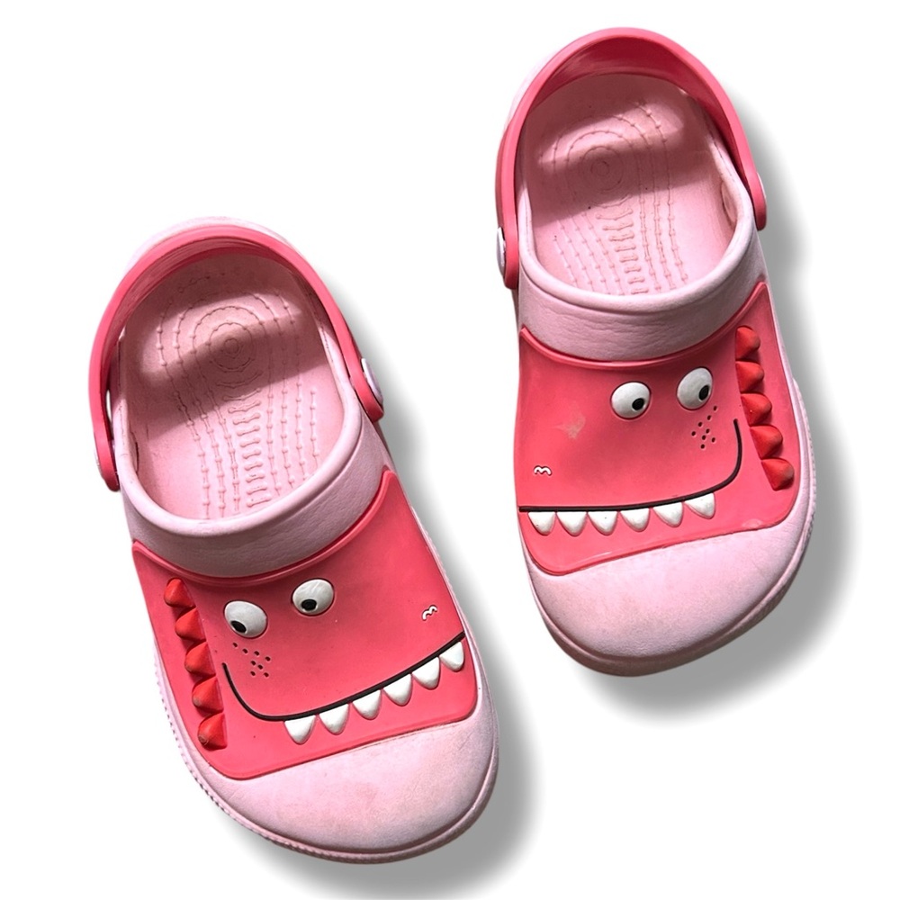 Girls Pink Monster Clogs